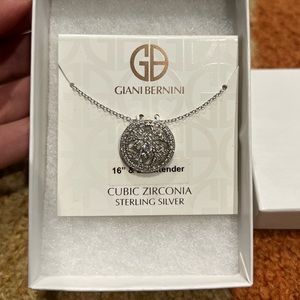 Cubic Zirconia Pendant Necklace - Sterling Silver